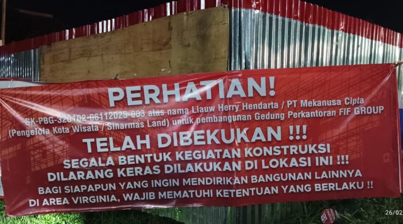 Warga Virginia Kota Wisata Nantikan Pembatalan PBG FIF 7 Lantai, Bukan Sebatas Pembekuan