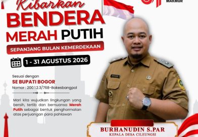 Kades Cileungsi Burhanudin Himbau Warganya Kibarkan Bendera Merah Putih Sepanjang Bulan Kemerdekaan