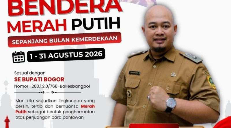 Kades Cileungsi Burhanudin Himbau Warganya Kibarkan Bendera Merah Putih Sepanjang Bulan Kemerdekaan
