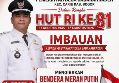 Tunjukkan Semangat Persatuan, Nasionalisme, dan Cinta Tanah Air, Kades Babakanraden Himbau Warganya Kibarkan Bendera Merah Putih