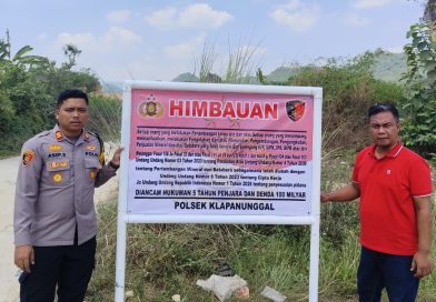 Ingatkan Penambang Patuhi Ketentuan Perizinan, Polsek Klapanunggal Pasang Plang Himbauan di Lokasi Galian