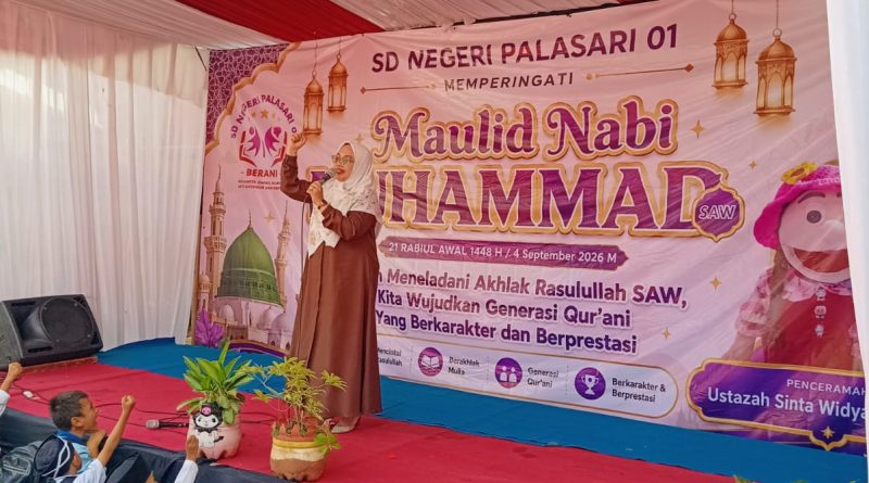 Bentuk Generasi Qur’ani dan Berprestasi, SDN Palasari 01 Gelar Peringatan Maulid Nabi Muhammad SAW